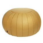 Thgonwid Unstuffed Faux Suede Pouf Cover, Ottoman, Bean Bag Chair, Round Floor Cushion Foot Stool, Foot Rest, Storage Solution poufs for Living Room, Bedroom or Wedding Gifts (Yellow) (No Filler)