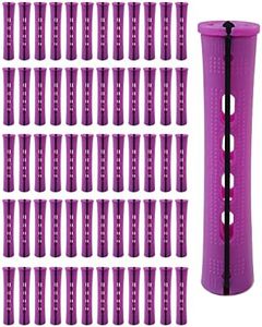 DF DUALFERV 60pcs Perm Rods for Women's Natural Hair, Purple, 0.75inch - Hair Roller Curler Perm Rods for Long Medium Small Hair - Plastic Cold Wave Rods, Hairdressing Styling Tool