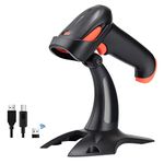 Tera 1D 2D QR Barcode Scanner Wireless with Stand 3 in1 Bluetooth 2.4GHz Wireless and USB Wired Handheld Image 1D 2D QR Bar Code Reader with Stand, HW0001