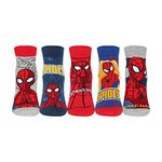 Supersox Kid's Ankle Socks 5 Pairs - Disney Spiderman Collection (Pack Of 5, Ankle Length, Cotton, Multicolor)