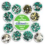 CLICKEDIN True Flair Mirror Craft Small Mirror for lippan art, Craft jewellery, Craft Work and More,12 Shapes 2000 Mirror Pieces Silver & Golden Color Mirror Craft and Decorative