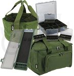 NGT Carp Fishing 4+1 Tackle Box Set + Quickfish Carryall Stiff Rig Wallet & Bowl