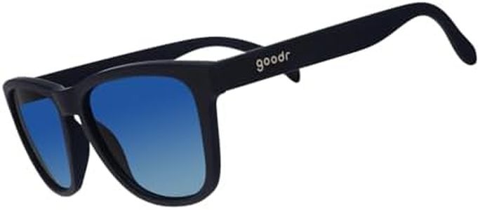 goodr Drinks Seawater, Sees Future, Polarized Sunglasses, Medium Sized (OG), Navy Solid Frames with Blue Gradient Lenses, Dark to Light Tint, UV400 Protection, No Slip, No Bounce