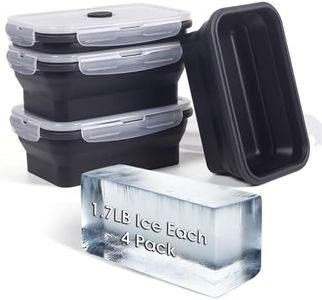 Ice Block Mold Extra Large for Ice Bath Cold Plunge Tub Chiller Cooler, 4 Pack for 7LB Ice, Collapsible Stackable Silicone Mold Ice Tray for Big Ice Brick Giant Block Ice, Dishwasher Safe, Black