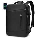 BAGZY 6x13x17 inch Personal Item Bag Carry On Luggage for Airplanes Waterproof Underseat Travel Laptop Backpack with Shoe Compartment Flight Approved for Work,Travel,Weekend Black