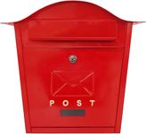 Assorted Collections Wall Mounted Post Box Classic Design Large Letterbox Lockable 2 Keys Weatherproof Easy To Install - Red, 35.5 x 26 x 10 cms