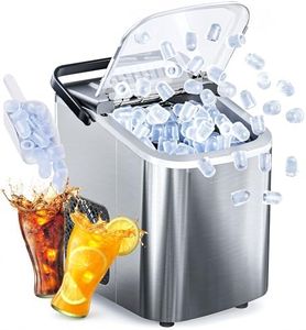 YESDEX Ice Maker Machine - 12KG/24H Countertop Ice Maker, 1.2L Portable Stainless Steel Ice Cube Maker, 9 Cubes in 6 Mins, Self-Cleaning Ice Machine with Ice Scoop/Basket for Home Kitchen Office Bar