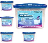 EPISENT Pack of 4 Interior Dehumidifiers | Moisture Absorber & Closet Dehumidifier | Prevents Damp, Mildew, Mould & Condensation | Ideal for Home & Office