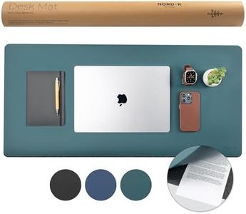 Nordik Felt and Leather Desk Mat Non-Slip - Green - 89 X 43 cm - Felt and Vegan Leather Desk Pad - Document Organizers - Desk Blotter and Desktop Mat - Desk Protector Laptop - Large Mouse Pad