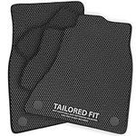 Rubber Car Mats FOR Hyundai Santa Fe HYBRID (7 Seater) 2021+ Luxury Diamond Rubber - Black Ribbed Trim [DIAMRUB-2614]