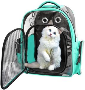 Buraq Pets Explorer Pet Carrier Backpack, Designed with Breathable Space, Ventilated,Ideal Cat House, Portable Cat Bag, Secure and Comfortable Cat Carrier Travel Bag for Outdoor Use (Sea - Green)