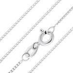 Aeon Jewellery 925 Sterling Silver Necklace - 2mm Diamond Cut Curb Chain | 24" Chain | Polishing Cloth & Pouch Bag Included