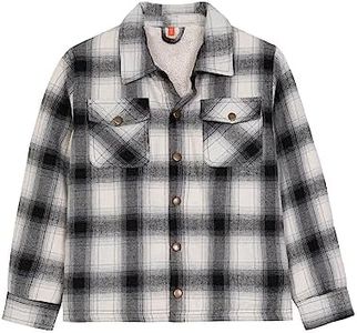 ZENTHACE Little Big Kids Girls Boys Sherpa Fleece Lined Plaid Flannel Shirt Jacket Winter Warm Shacket Coat ASP XL Size 14-16