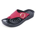 Lotusfeet Sandal for women Soft cushion insole PU flip flop for girls Aero flats durable slipper lightweight Soft longlasting sliders ladies chappals daily casual wear Red 39 Euro