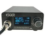 KSGER T12 Soldering Station STM32 OLED V2.1S T12 Iron Tips Sting FX9501 Handle Temperature Controller Welding Tools FX9501 Handle Electric DIY Kits Aluminum Alloy Case 110-240V