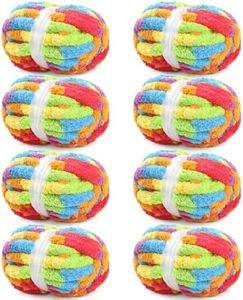 Rainbow Chunky Yarn for Hand Knitting - #10 Jumbo Yarn for Crocheting