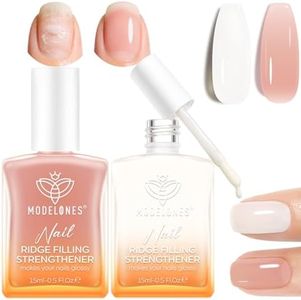 modelones Nail Strengthener and Growth 2 Pcs Milky White Nude Pink Nail Polish Kits Nail Hardener Extra Strong and Growth Nail Repair for Damaged Nails Care for Women Gifts 30ml