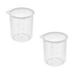 Othmro 2pcs Plastic Measuring Jugs, 500ml Measuring Cup Transparent Graduated Beaker for Baking Cooking Lab Measure Tool