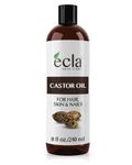 Ecla Castor Oil Organic Cold Pressed - 240mL 100% Organic Castor Oil, Hair Oil - Pure Castor Oil