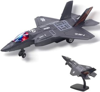 F35 Fighter Jet Toy, Diecast Pull Back Airplane Toy with Light & Sound