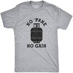 Mens No Pane No Gain Tshirt Funny BBQ Grilling Camping Propane Graphic Novelty Tee (Light Heather Grey) - XXL