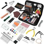 106Pcs Guitar Tool Kit, Guitar Accessories Guitar Maintenance Kit, Guitar Repair Kit with Capo Guitar Strings Picks Bridge Pins Gauge, TIMDAM Guitar Setup Kit for Ukulele Bass Mandolin Banjo Guitar