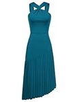 GRACE KARIN Women's Cocktail Dresses Dresses with Irregular Hem Halterneck Summer Dresses Blue Green 12