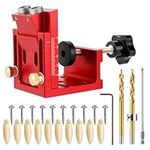 Pocket Hole Jig Tool Kit for Carpentry,Pocket Hole Drill Guide Jig Set for Angled Holes,Portable Wood Pocket Hole Screw Clamp