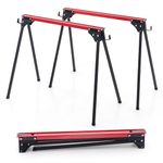 Goplus Saw Horses 2 Pack Folding, Portable Lightweight Work Horse with 2x 4 Slots,2200 LBS Capacity,Non-slipping Pads, Heavy Duty Sawhorse for Cutting, Working, DIY Task