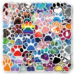 Paw Print Stickers for Laptop(50 Pcs),Gift for Kids Teens Adults Girl,Paw Print Dog Waterproof Stickers for Water Bottle,Vinyl Stickers for Scrapbook,Journal,Dairy,Skateboard