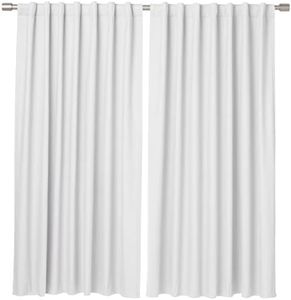 Amazon Basics Room Darkening Blackout Window Curtains with Back Tab Hanging Loops - 52" x 63", White