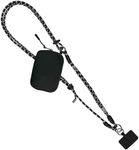 Save the Girls Active Twin Rope Clip and Go Phone Strap (Black) – Cell Phone Lanyard for Life on The Move – Crossbody Phone Strap Chain with Zipper Wallet Pouch – Hands-Free Phone Lanyard
