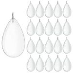 H&D Teardrop Chandelier Crystal Pendants, Clear Crystals Chandelier Prisms Parts, Pack of 20