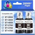 Replacement for 502 Black Ink Refill Bottles High Capacity Replacement for 502 Ink Refill Bottles Black for EcoTank ET-2850 ET-2760 Ink ET-3760 ET-4760 ET-3850 ET-4850 Replacement for 502 Printer Ink