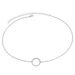 Ladytree S925 Sterling Silver Dainty Simple Choker Necklace,Rolo Chain,Adjustable 13 inches to 16 inches, Metal