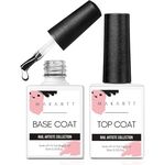 Makartt No Wipe Base and Top Coat Kit 2pcs 10ml Soak Off LED Nail Gel Base Top Coat Polish Manicure Pedicure Set