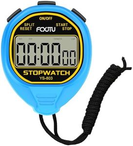 FCXJTU Digital Waterproof Stopwatch, No Bells, Clock, Date, Simple Basic Operation, Large Display Pure Silent Stopwatch with On/Off for Swimming Running Coaches Referees Teachers (Blue)