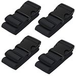 Luggage Straps for Suitcase - (Black, 6.5 ft x 2 in, 4 Pack) - Strap for Suitcases - TSA Approved by BlueCosto