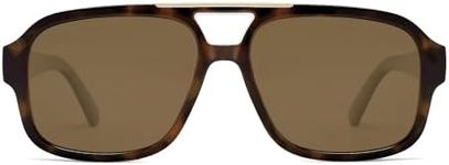 SOJOS Retro Aviator Sunglasses Womens Mens Polarized Vintage Trendy Rectangle Women Sunnies SJ2335 Tortoise Brown