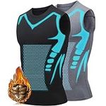 HCIOT 2023 New Version Ionic Shaping Sleeveless Shirt, Version Energxcel Ionic Shaping Vest, Men Ice Silk Body Shaper T-Shirt (2PCSA,L)