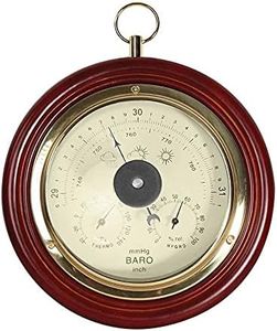 Ambient Weather WS-M0921THB 8" Cherry Finish Tan Dial Traditional Barometer with Temperature and Humidity