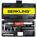 Berkling Premium Butane Soldering Iron Kit - Portable Cordless Welding Micro Solder Torch Heat Gun, 3 Pro Grade Tips, 15g 60/40 Rosin Core Solder Wire, Mini Wrench, Sponge (BSG-668 Kit Red)