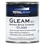 TotalBoatGleam Marine Spar Varnish, Gloss and Satin Polyurethane Finish for Wood, Boats and Outdoor Furniture (Clear Gloss Pint)