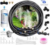 Wohalipsy Misters for Outside Patio with Water Filter - Upgraded Brass Adapter (3/4") 59 ft (18m) 20 Brass Spray Nozzle misting System Used for Garden Irrigation and Courtyard Cooling