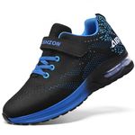 Littleplum Kids Sneakers Boys Girls Air Running Shoes for Tennis Athletic Gym Walking Sports School Breathable Lighweight Black Blue Little Kids Size 1.5
