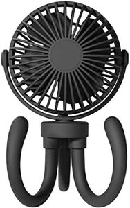 Ynport Crefreak Handheld Personal Portable Fan Rechargeable Baby Stroller Fan 360° Rotatable Car Seat Fan Mini Desk Fan with Flexible Tripod Fix on Stroller(Blue)