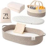 ZEAL'N LIFE Baby Changing Basket with Diapers Basket, Blanket & Changing Basket for Dresser, Potable Changing, Baby Changing Pad, Changing Pad for Dresser, Moses Basket for Newborns