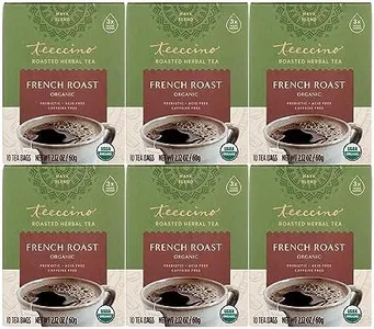 Teeccino French Roast Herbal Tea - Rich & Roasted Herbal Tea That’s Caffeine Free & Prebiotic for Natural Energy, Coffee Alternative, 10 Tea Bags (Pack of 6)