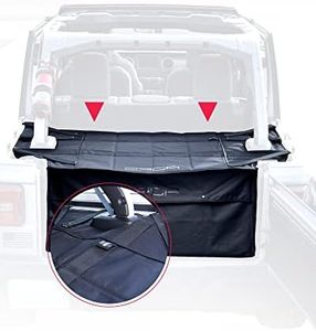 GPCA Cargo Cover for Jeep Wrangler JK 2-Door (2007-2018), Freedom Pack Lite W/Tailgate Cover Water-Resistant, Foldable Trunk Cargo Organizer with 6 Tie-Down D-Rings (JK 2Dr. Soft/Hardtop)