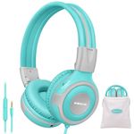 SIMOLIO Sturdy Kids Headphone with Microphone, Safe 75dB,85dB,94dB Volume Limit, Audio Share Function Child Headphone with 3.5mm Plug for Girls/Boys/Tablet/iPad/Laptop, (SM-903G)